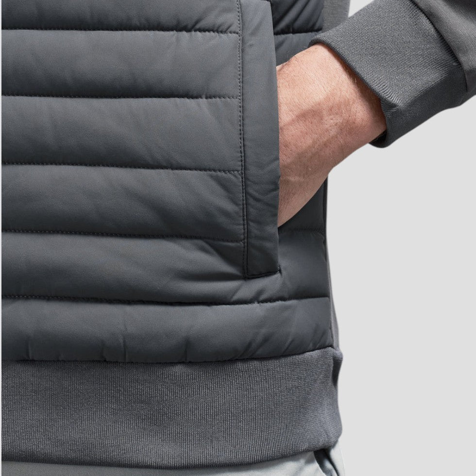Men's Quilted Hybrid Jacket with Knitted Sleeves
