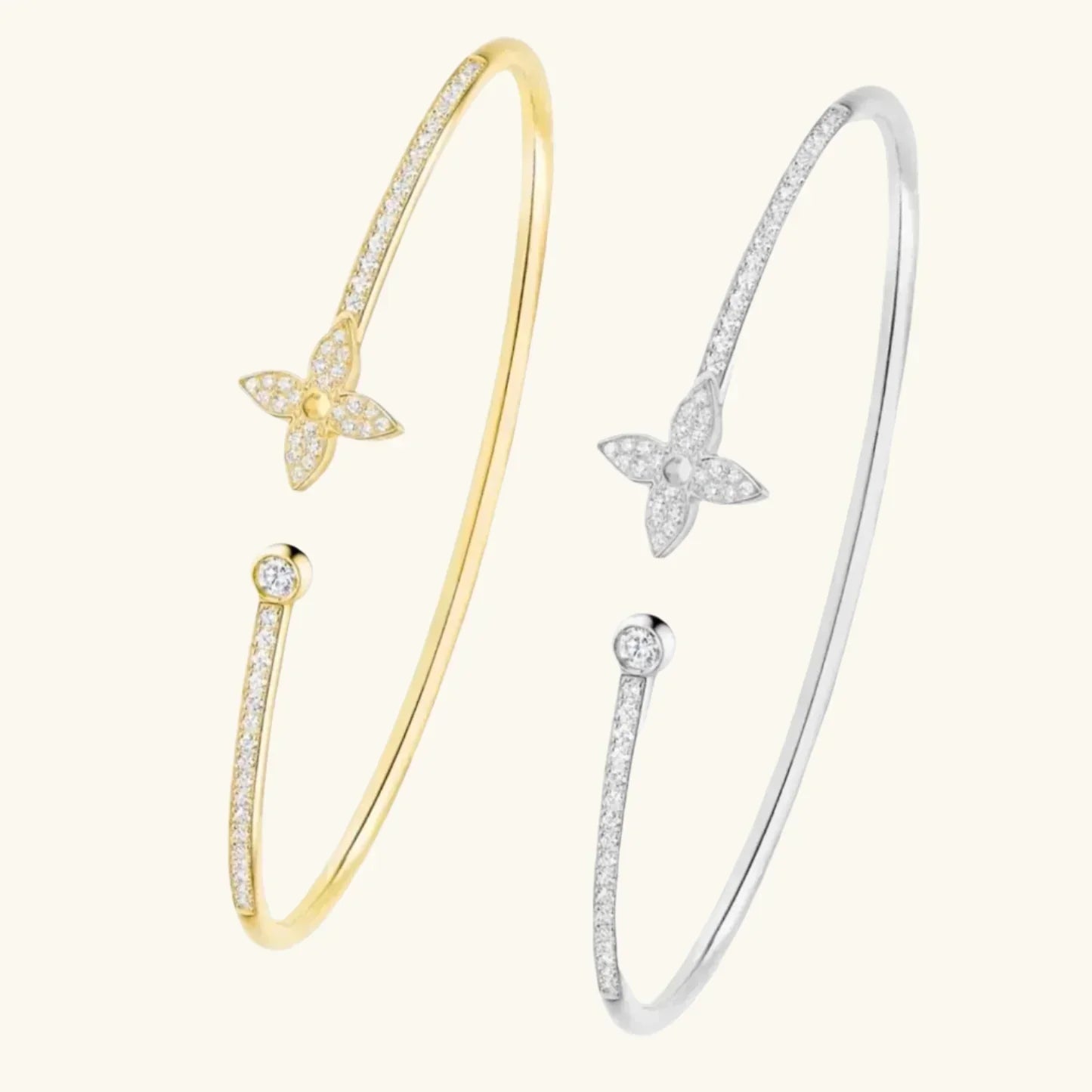 Star Bracelet Set (gold finish, 2-piece)