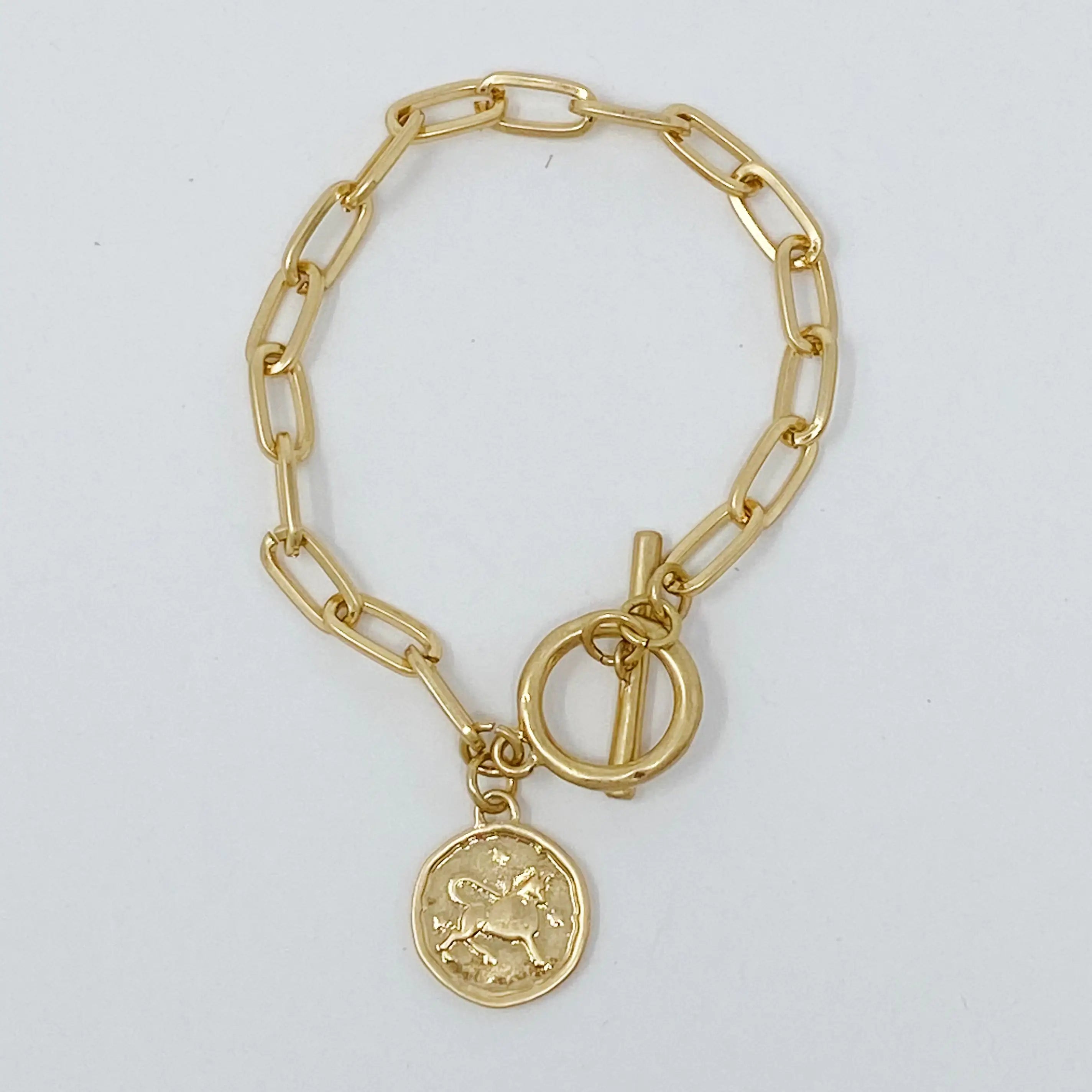 Zodiac Charm Chain Bracelet (Gold Finish)