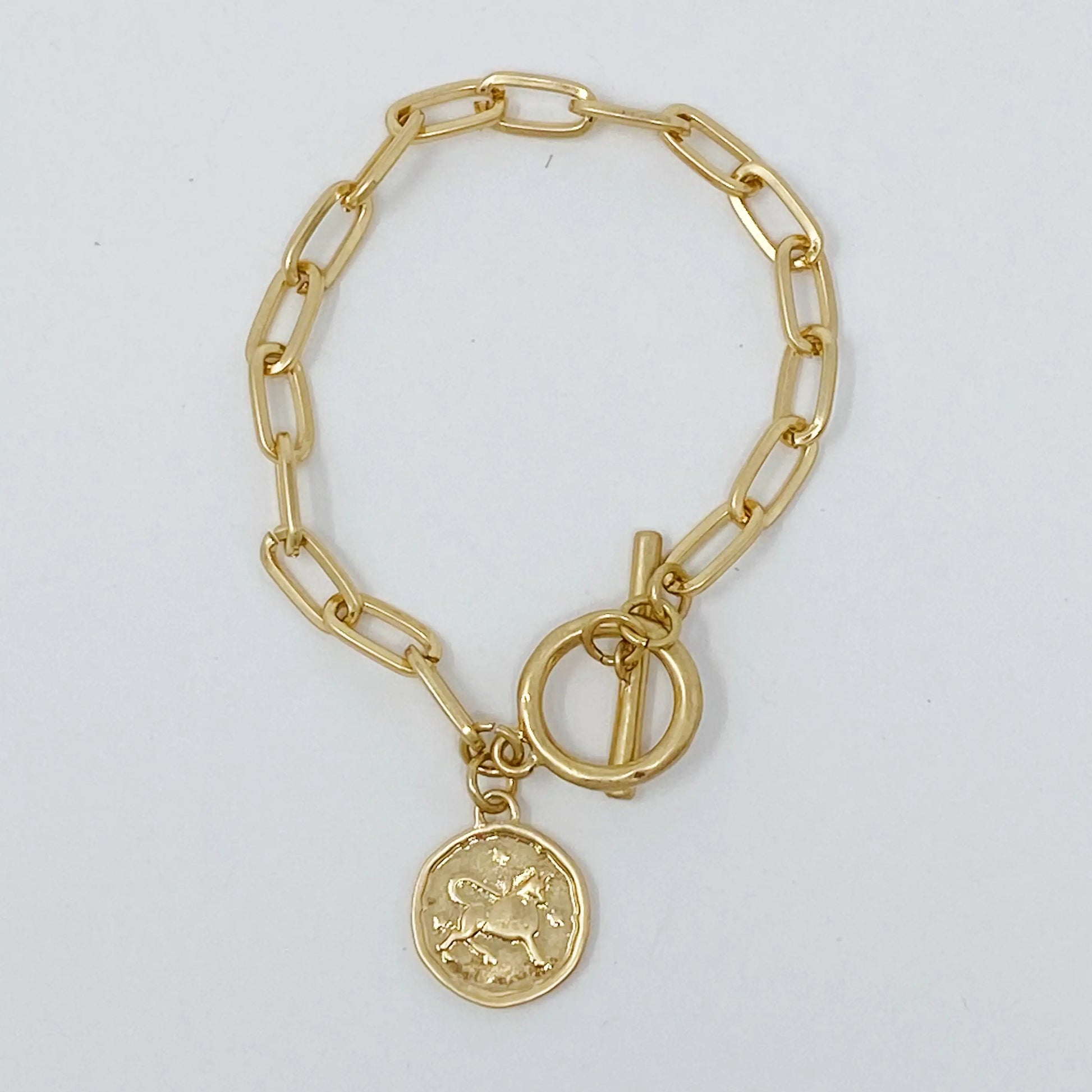 Zodiac Charm Chain Bracelet (Gold Finish)