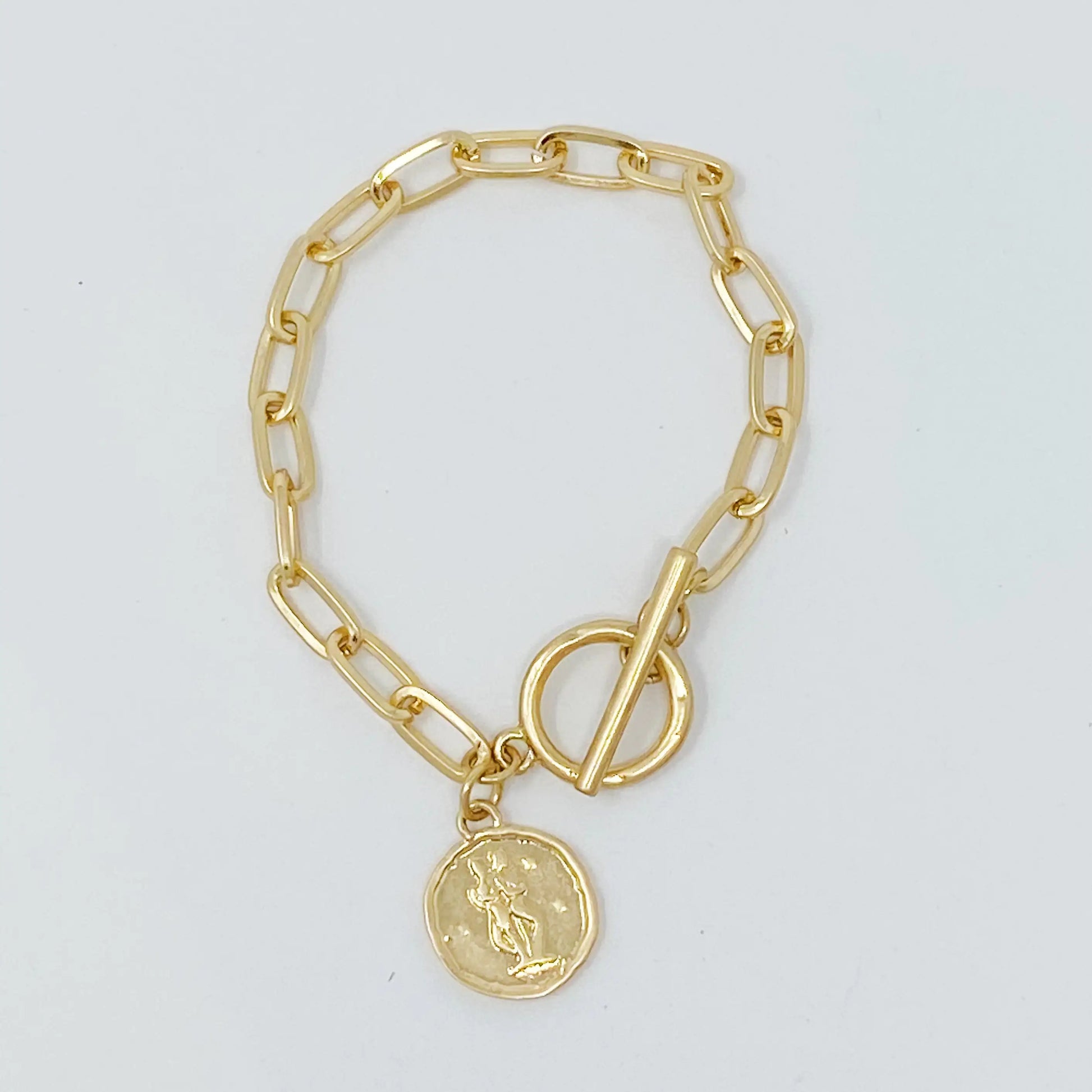 Zodiac Charm Chain Bracelet (Gold Finish)
