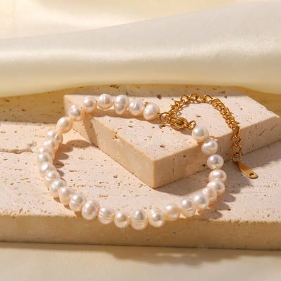 Baroque Pearl Bracelet (stainless steel)