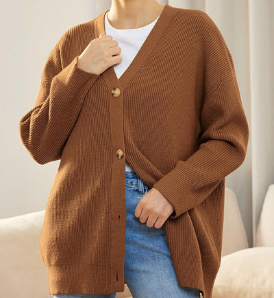 Joanna | Women's Ribbed Button-Down Cardigan in Plus Size
