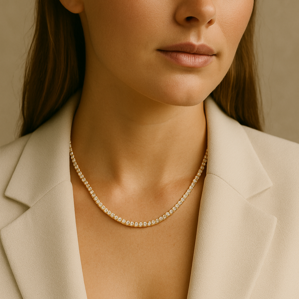 Classic Tennis Necklace 2.5mm (Gold Plated)