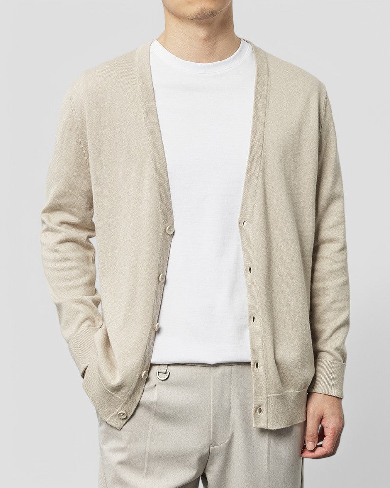 Men's Lightweight Knitted Cardigan With Buttons