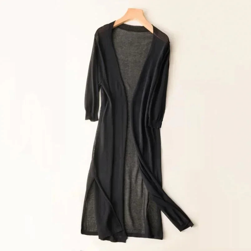 Rosie | Women's Lightweight Long Cardigan with Open Front
