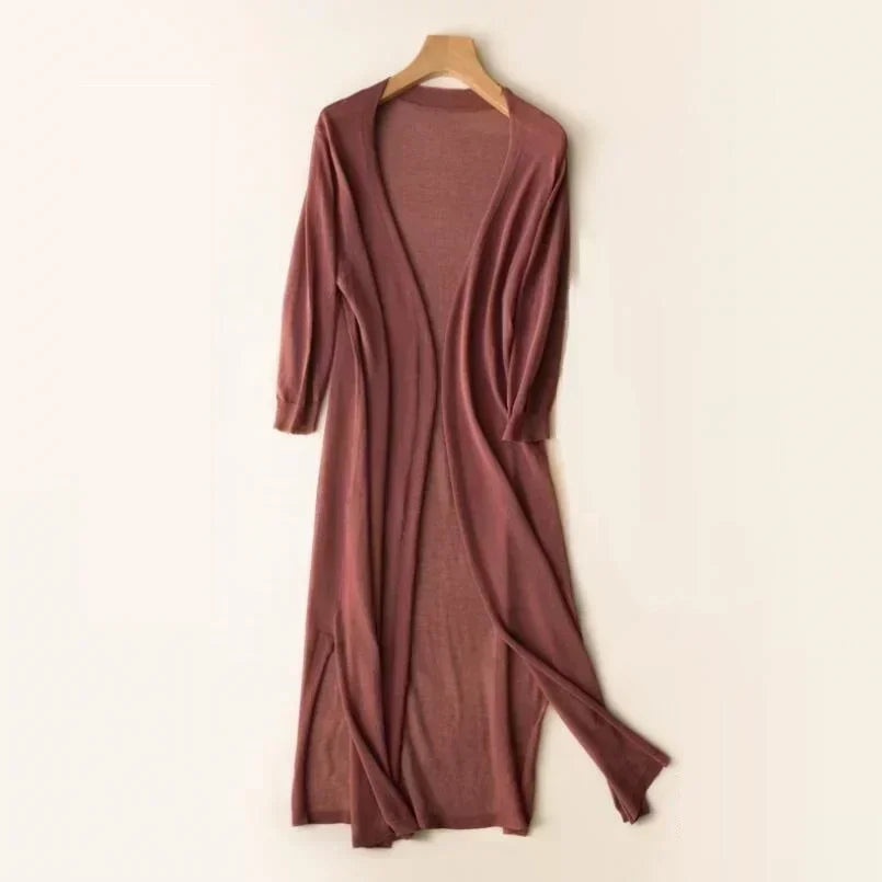 Rosie | Women's Lightweight Long Cardigan with Open Front