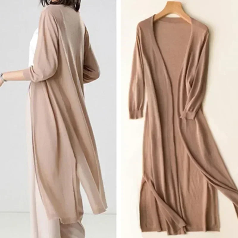 Rosie | Women's Lightweight Long Cardigan with Open Front