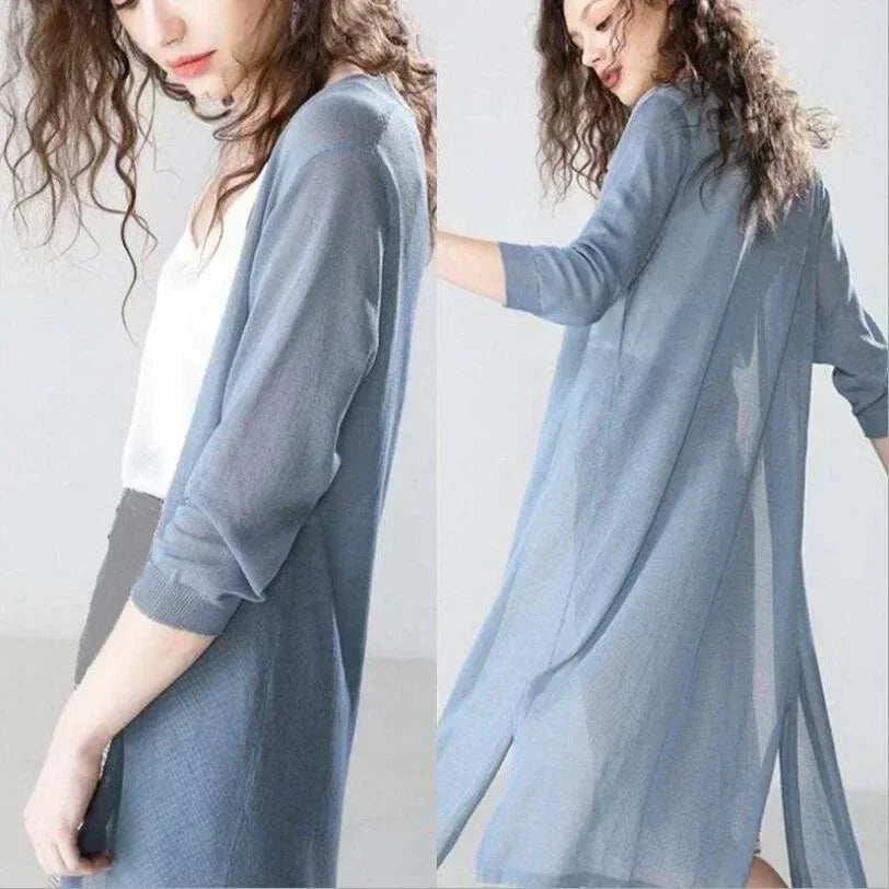 Rosie | Women's Lightweight Long Cardigan with Open Front