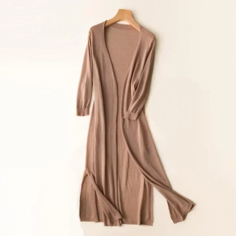 Rosie | Women's Lightweight Long Cardigan with Open Front