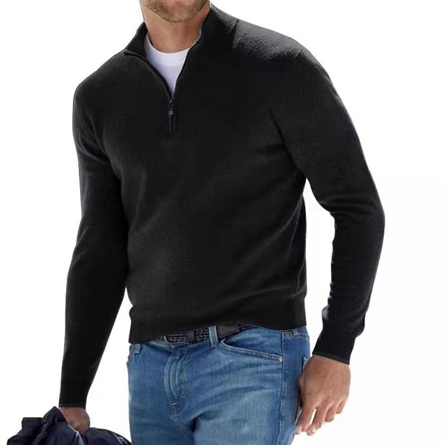Luca | Men's V-Neck Sweater with Zipper