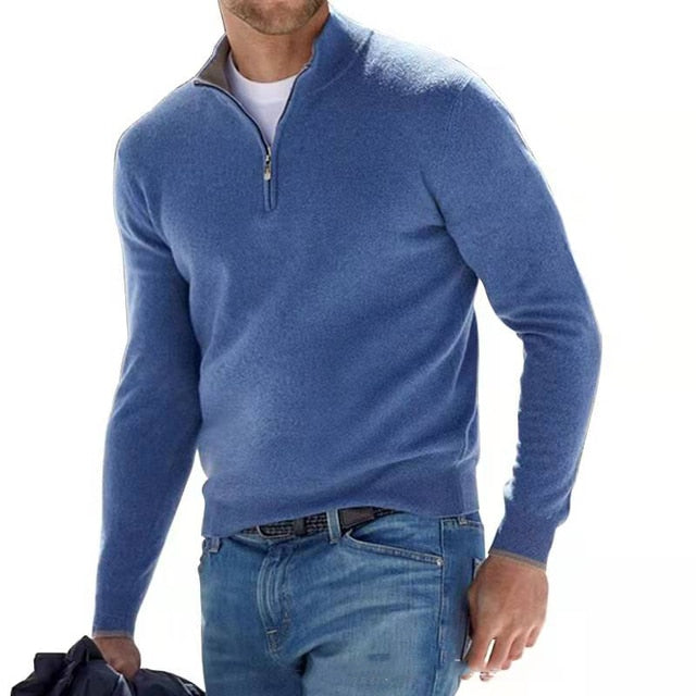 Luca | Men's V-Neck Sweater with Zipper