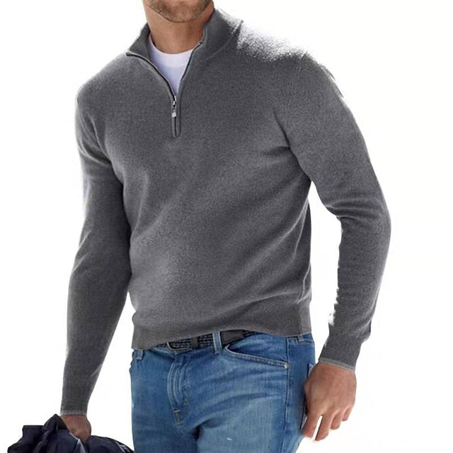 Luca | Men's V-Neck Sweater with Zipper
