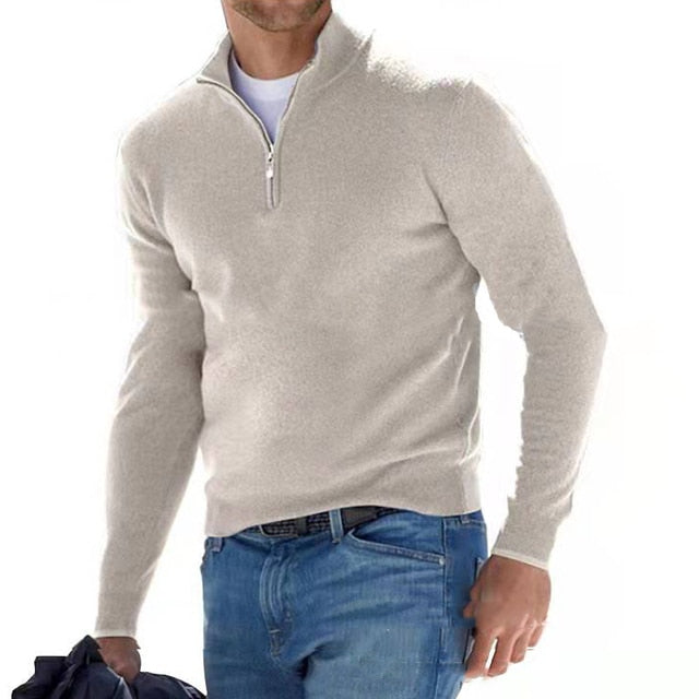 Luca | Men's V-Neck Sweater with Zipper