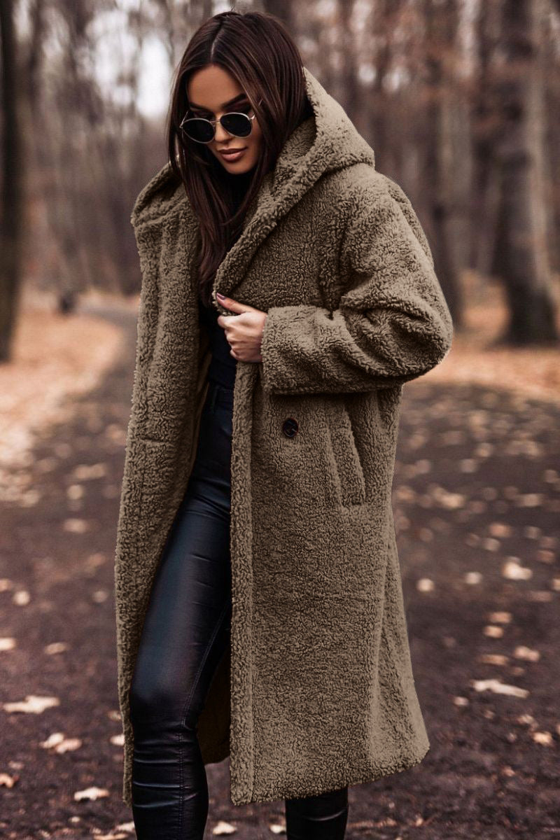 Mabel | Long Teddy Coat with Hood