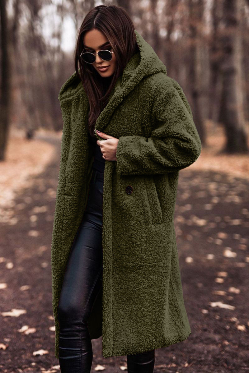 Mabel | Long Teddy Coat with Hood