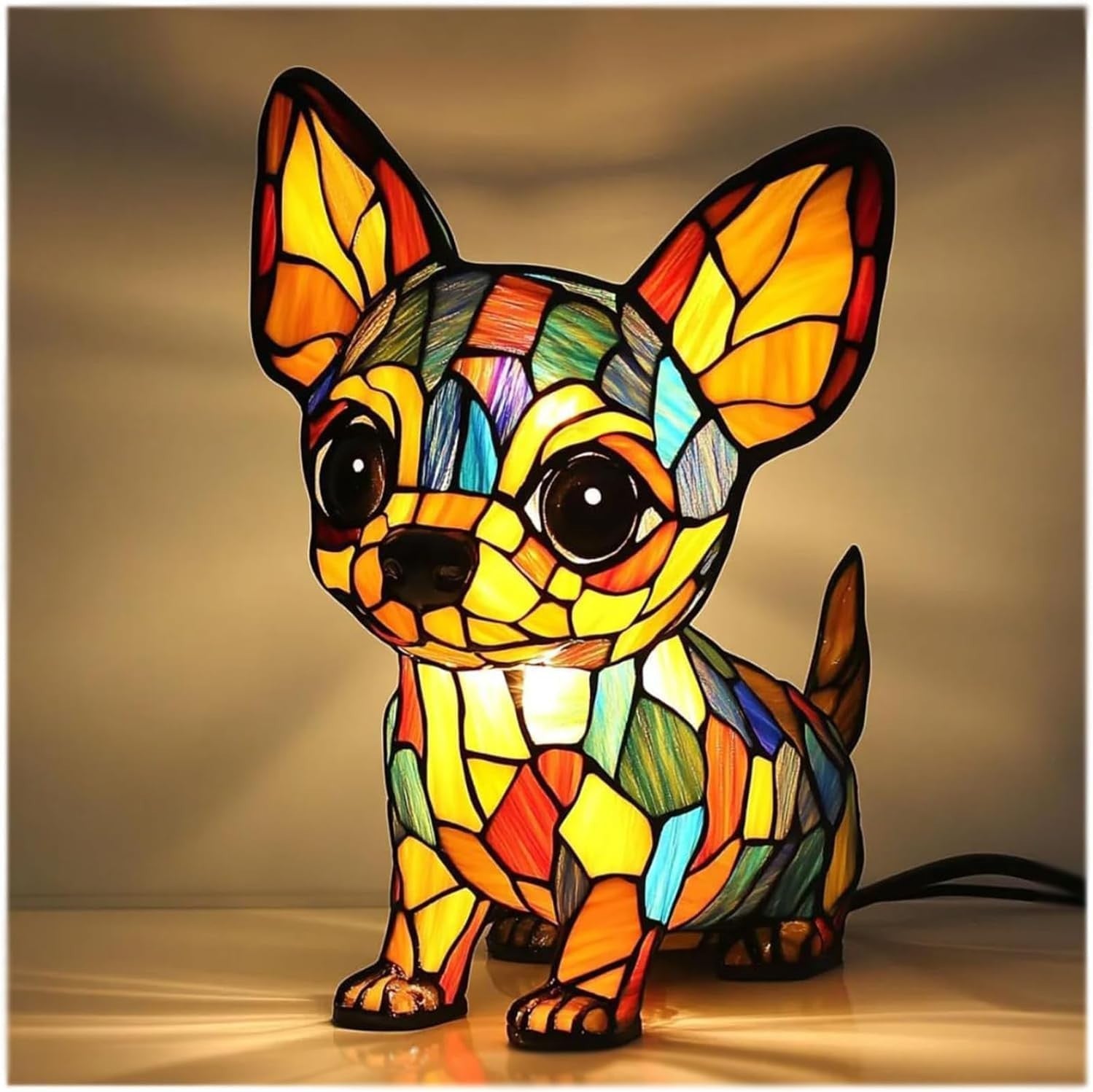 Patoune – Magical lamp for dogs made of colored glass