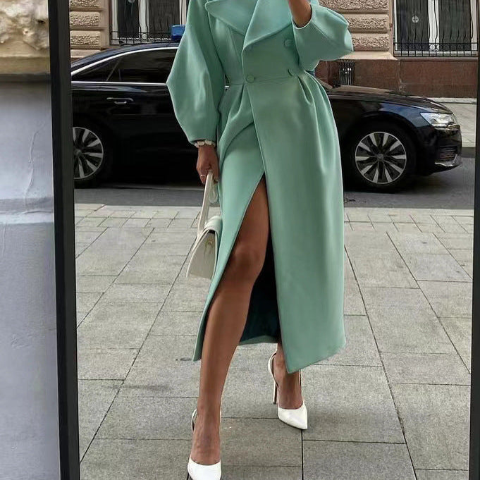 Freya | Elegant Women's Long Trench Coat with Lapel