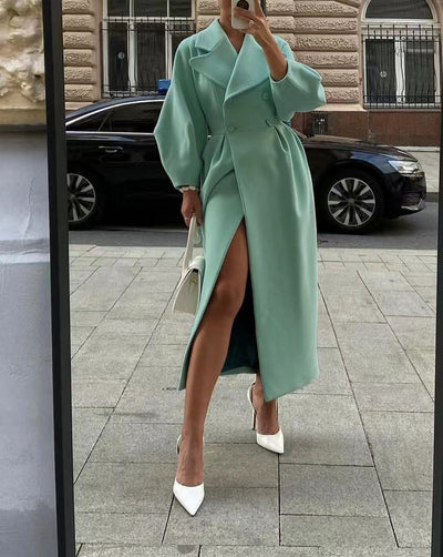Freya | Elegant Women's Long Trench Coat with Lapel