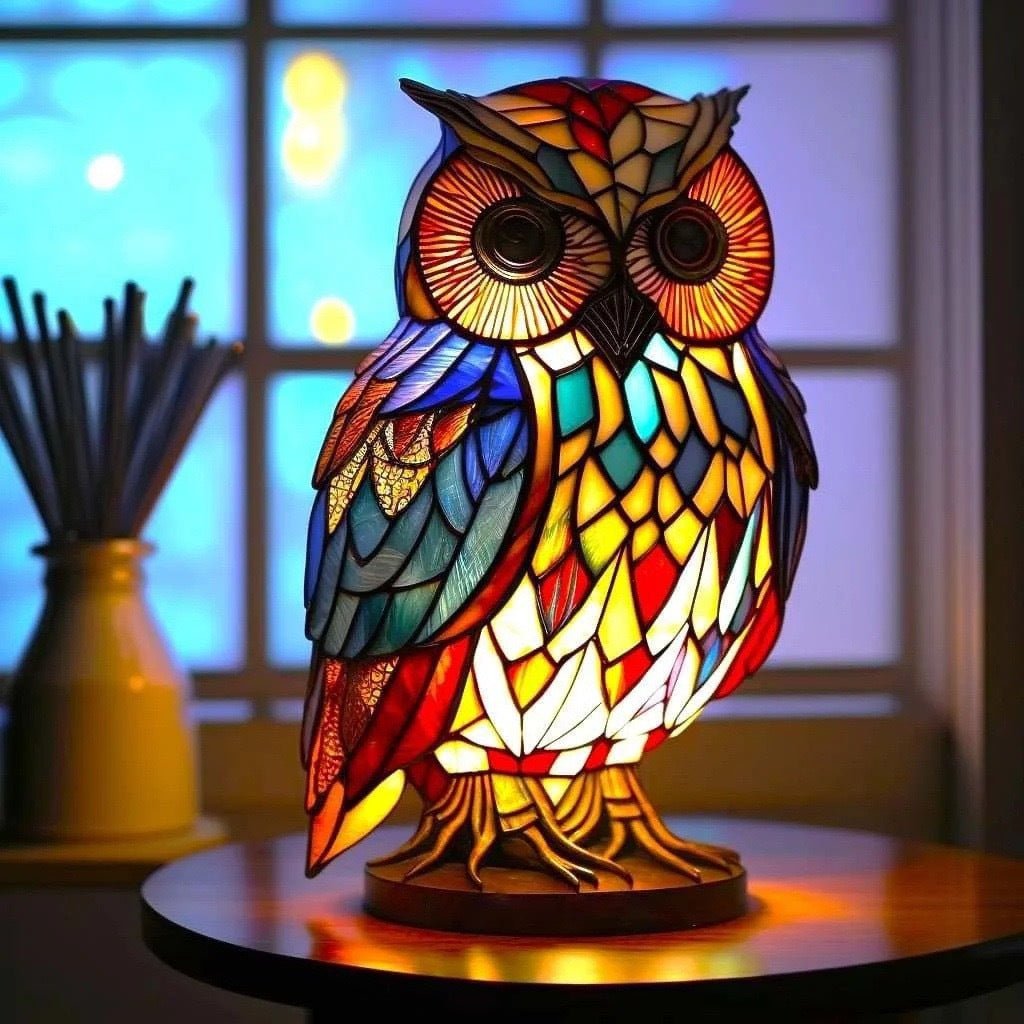 Loulou – Magical owl lamp in colored glass