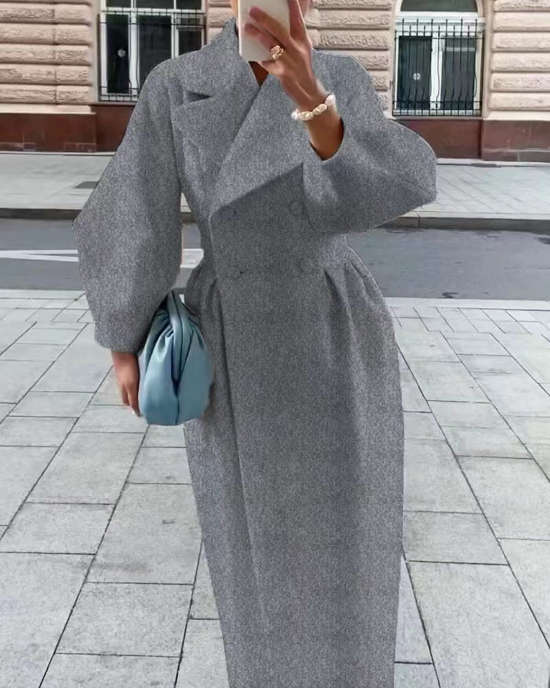 Freya | Elegant Women's Long Trench Coat with Lapel