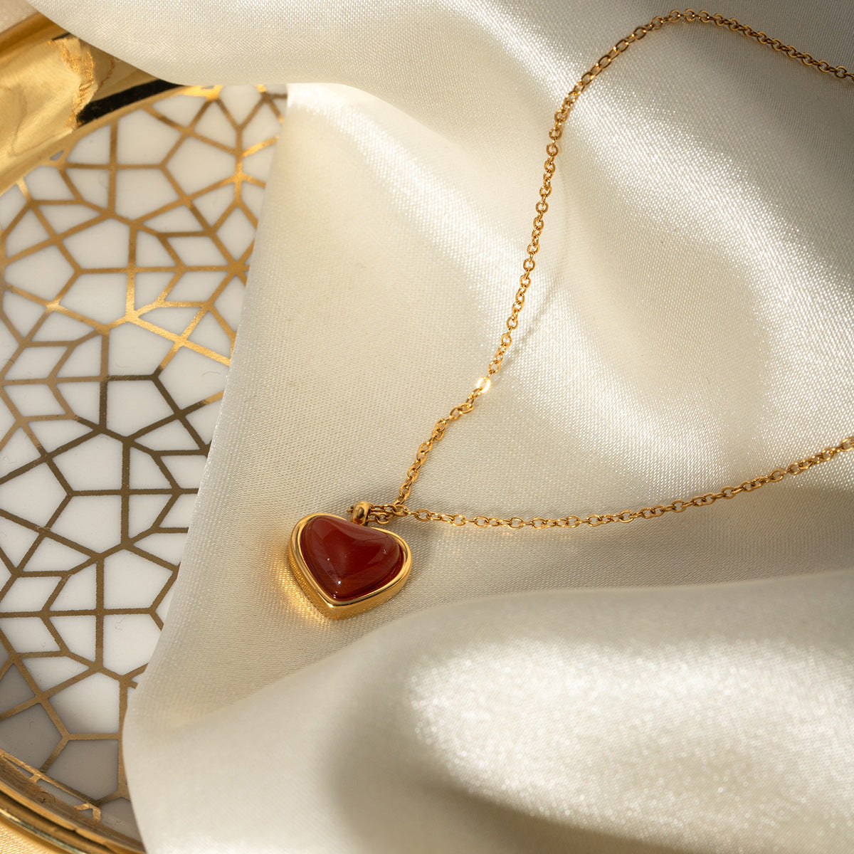 Cecily Golden Heart Necklace