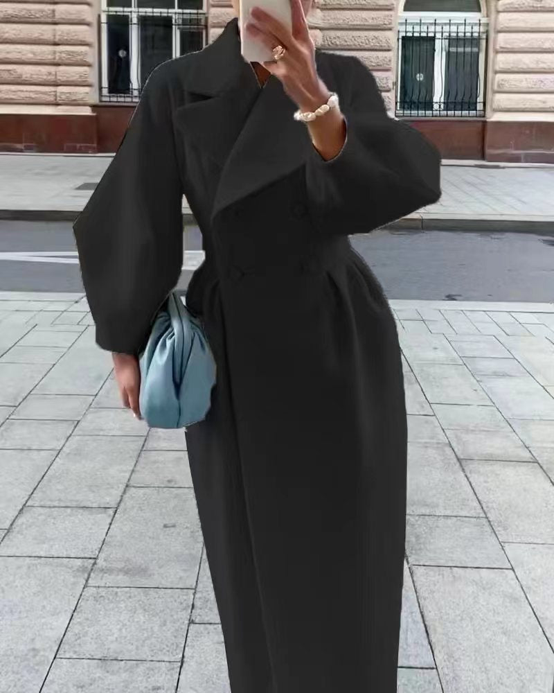 Freya | Elegant Women's Long Trench Coat with Lapel