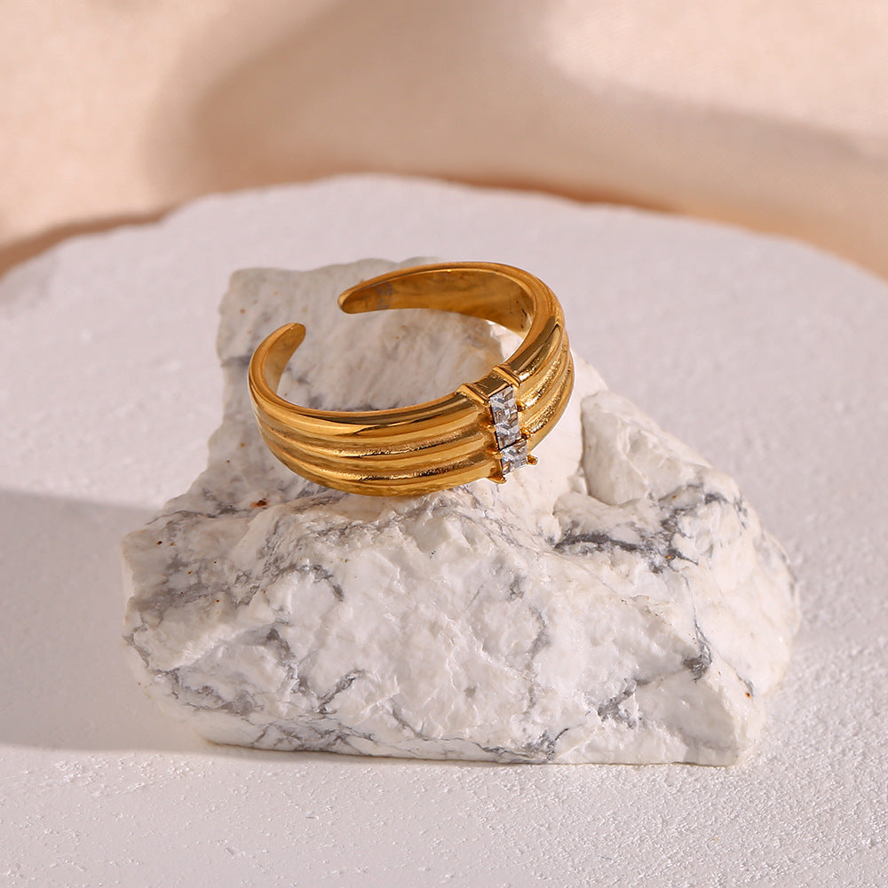 Azalea Emerald Cut Golden Ring