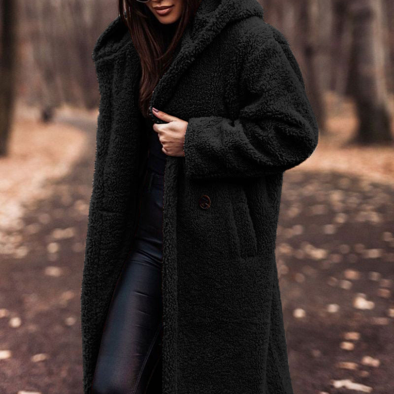 Mabel | Long Teddy Coat with Hood