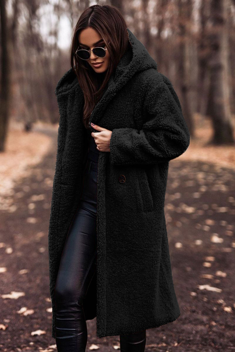 Mabel | Long Teddy Coat with Hood