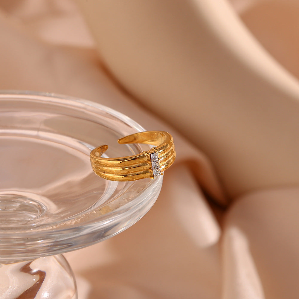 Azalea Emerald Cut Golden Ring