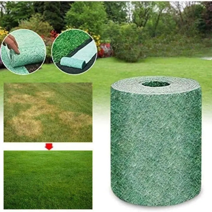 Biodegradable easy-care organic lawn seed mat