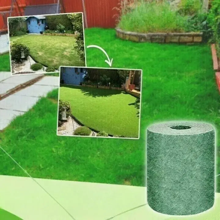 Biodegradable easy-care organic lawn seed mat