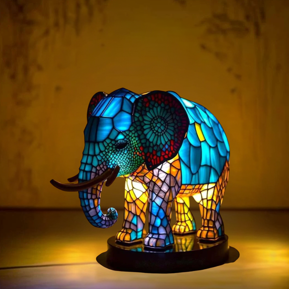 Nounours – Magical elephant lamp in colored glass