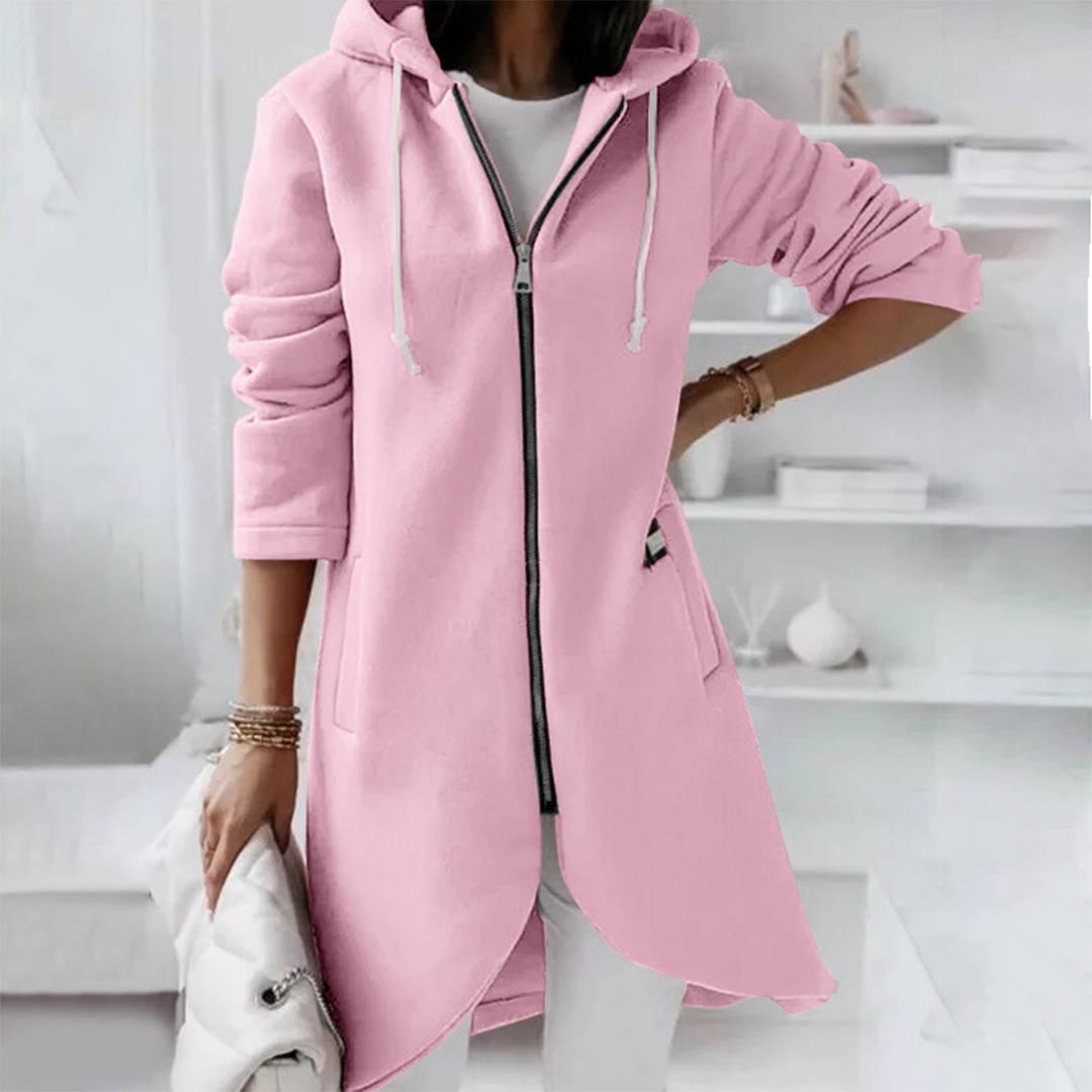 Arabella | Women's Long Hooded Pullover with Zipper