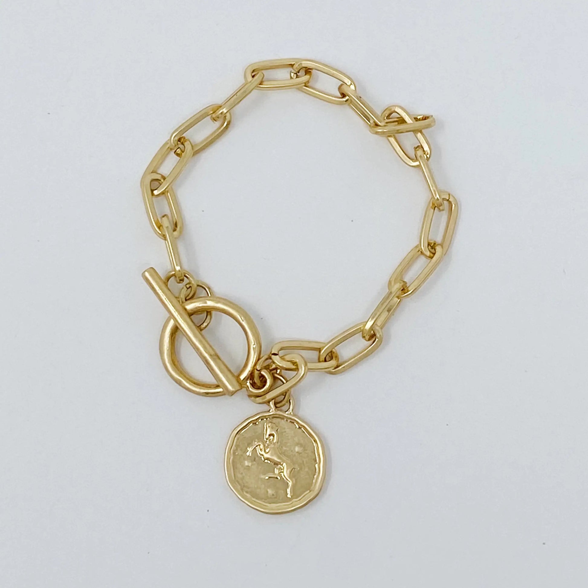 Zodiac Charm Chain Bracelet (Gold Finish)