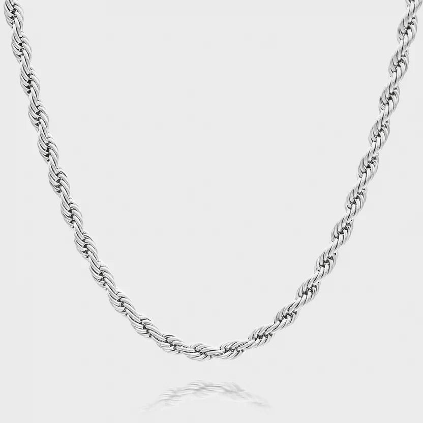 Rope Chain Necklace 3mm (Silver Finish)