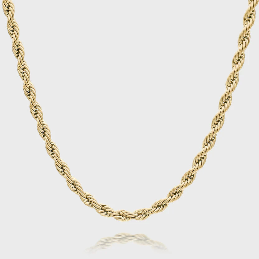 Rope Chain Necklace 3mm (Gold Plated)