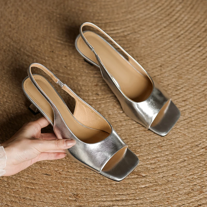 Alden & Archer™| Kendra Leather Slingbacks