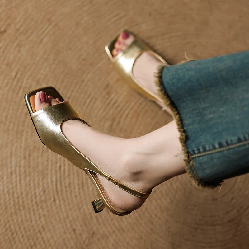 Alden & Archer™| Kendra Leather Slingbacks