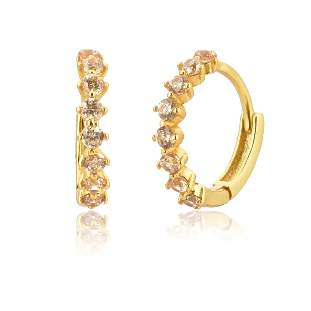 Tennis Gemstone Earrings (gold finish)