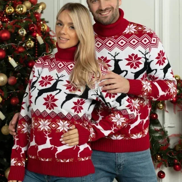 Elk Theme Couple Sweater