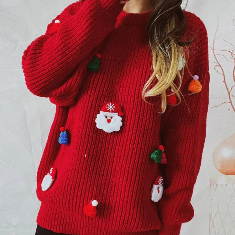 Cute Decoration Stitched Sweater