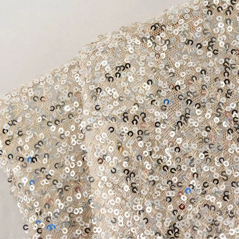 Sequinned Dress With Shoulders Pads