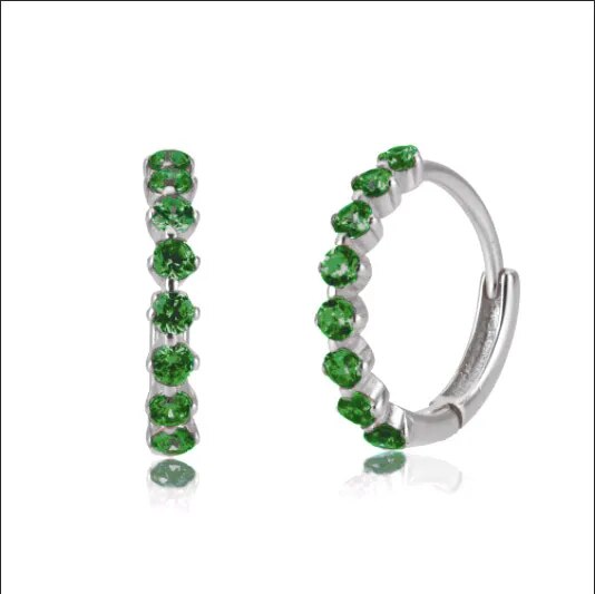 Tennis Gemstone Earrings (gold finish)