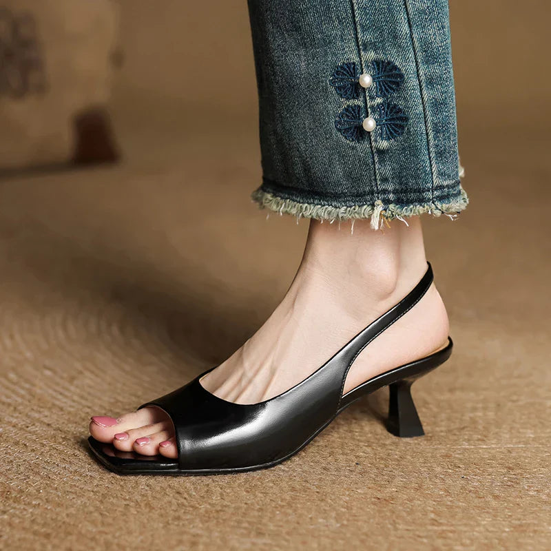 Alden & Archer™| Kendra Leather Slingbacks