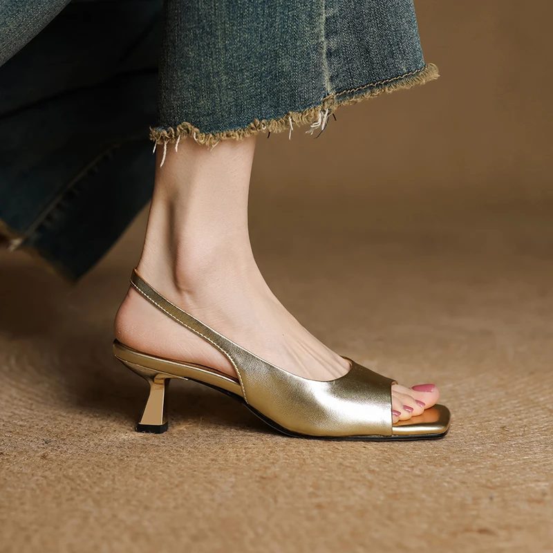 Alden & Archer™| Kendra Leather Slingbacks