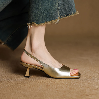 Alden & Archer™| Kendra Leather Slingbacks