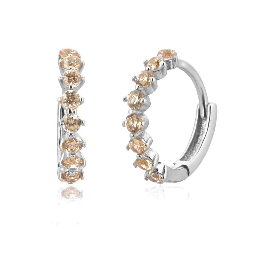 Tennis Gemstone Earrings (gold finish)