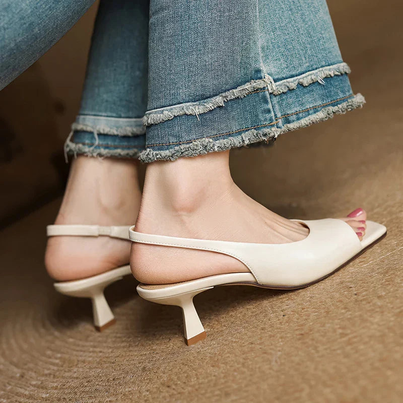 Alden & Archer™| Kendra Leather Slingbacks
